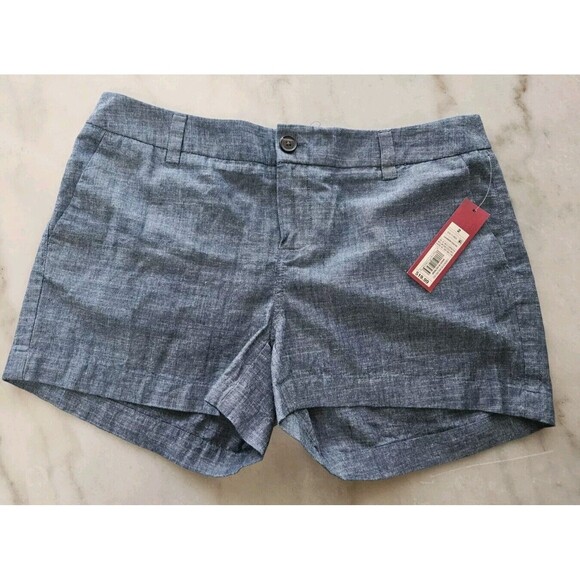 Merona Shorts Size 2 Blue Denim Lightweight Chino Pockets Women 3” Inseam - Picture 1 of 7